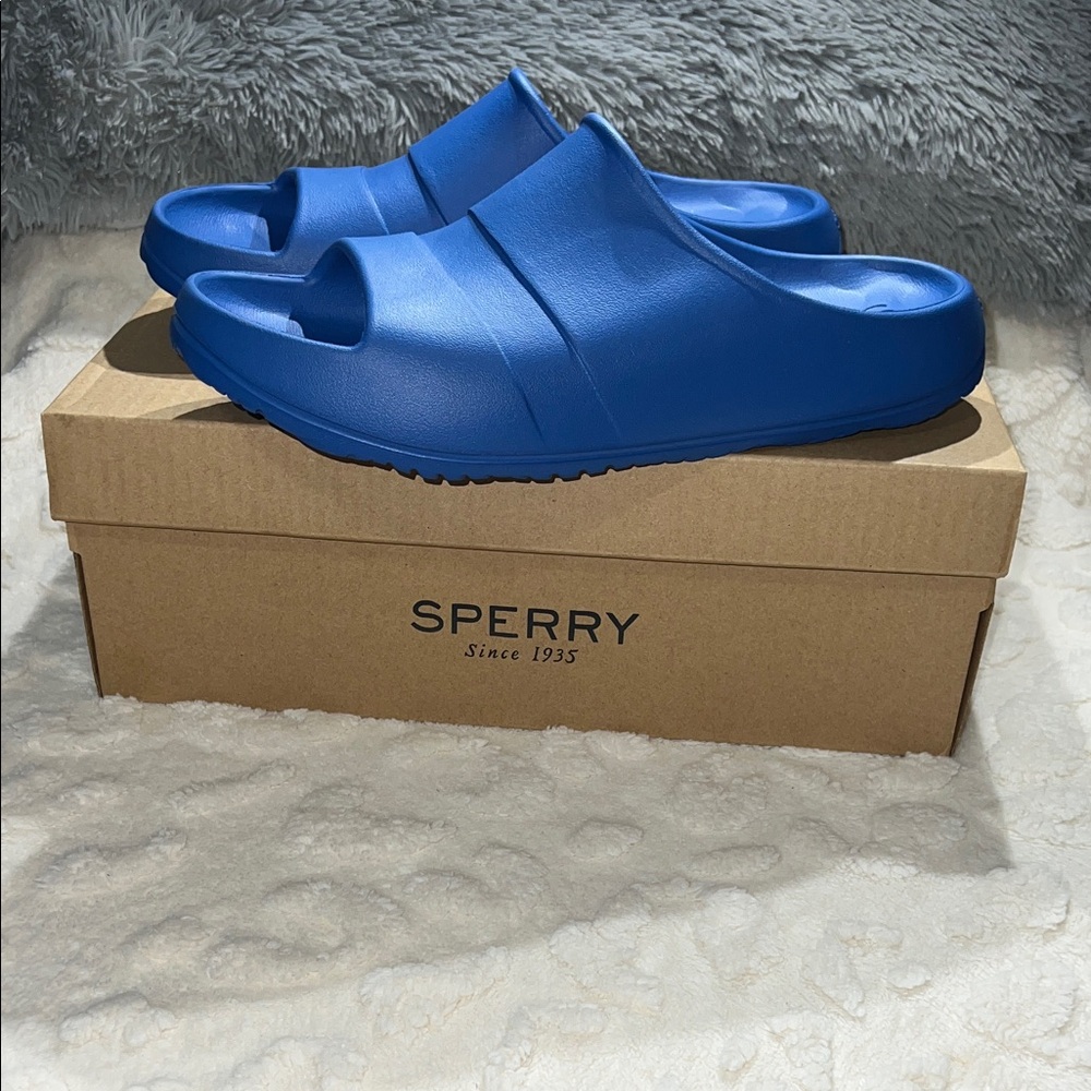 Sperry Float Blue Men’s Slide Sandals Size 12 “NIB”